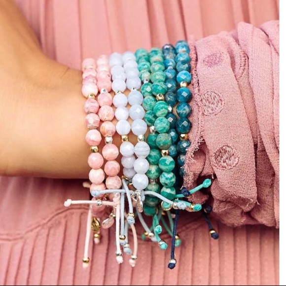 Gorjana Power Gemstone Beaded Bracelet | NWT | Howlite & Gold - Picture 2 of 8